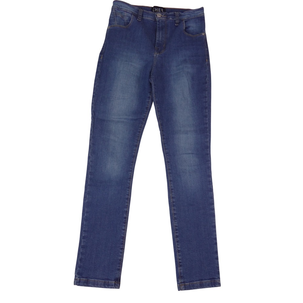 Cher Jeans Womens Skinny Denim Pants Medium Wash Blue High Rise 3628